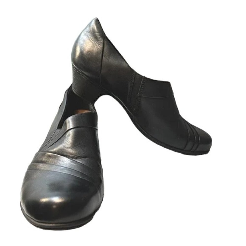 Rockport Cobb Hill Adele Black Leather Women’s Tailored Slip On Shoes Size 11M